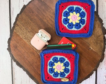 Cute Women Wallet / Crochet Coin Pouch /Air Pods Gift Card ID Card Holder / Rosary Keeper / Pill Case Purse / Change Purse / Card Pouch