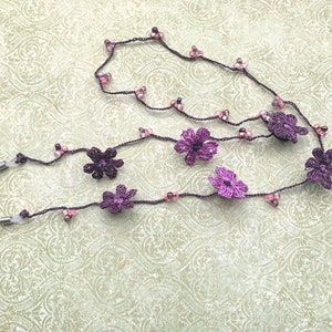 Eyeglass Chain with Flowers / Purple Glasses Chain / Sunglass Chain / Eyeglass Lanyard / Eyeglass Necklace / Reading Glasses Holder