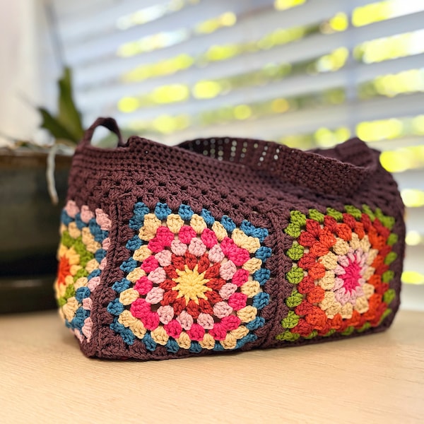 Colorful Crochet Purse / Boho Bags for Women/ Granny Square Bag / Small Shoulder Bag / Knitted Bag / Hippie Bag / Gift for Her