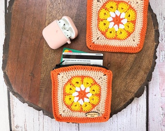 Crochet Mini Purse / Coin Zipper Bag / Airpod Holder Bag / Change Purse / Gift Card Bag / Flower Jewelry Bag / Coin Wallet /  Key Pouch