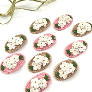 Flower Hair Clips / Kids Hair Accessories / Crochet Floral Hair Clip / Toddler Hair Clip / Barrettes for Fine Hair / Handmade Hair Clips