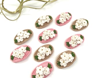 Fermagli per capelli a forma di fiore / Accessori per capelli per bambini / Fermaglio per capelli floreale all'uncinetto / Fermaglio per capelli per bambini / Fermagli per capelli fini / Fermagli per capelli fatti a mano