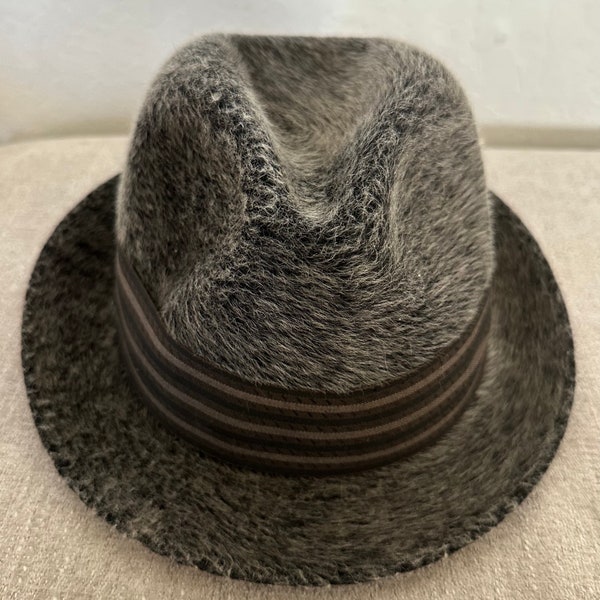 Vintage Ottmar Reich men’s fedora hat. Faux fur look, made in Germany. US Sz 7, gray