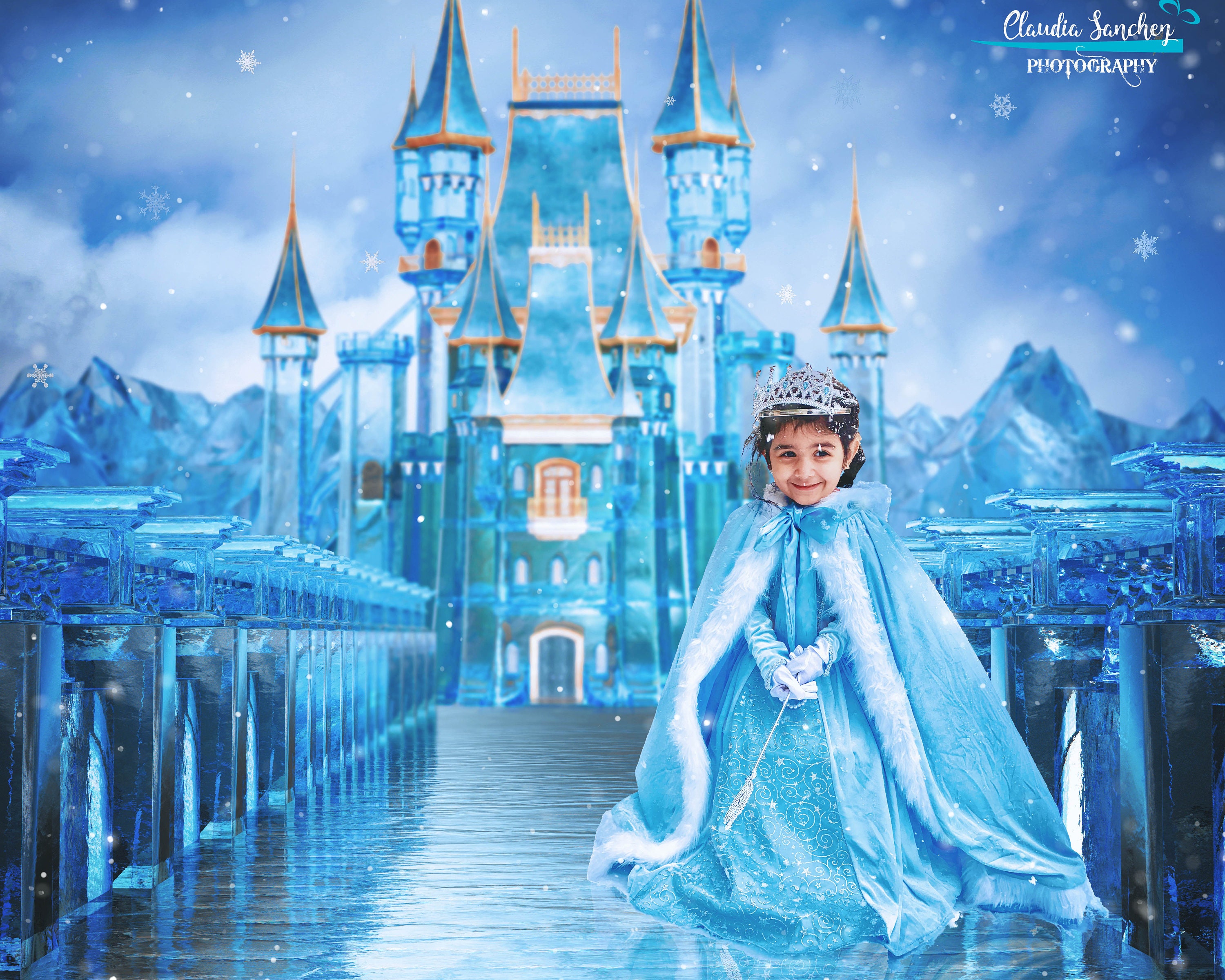Frozen Ice Castle Digital Background Winter Princess - Etsy UK