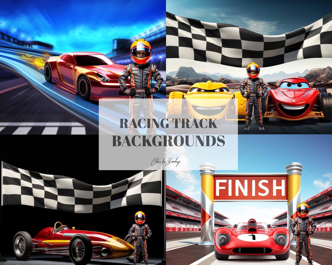 Finish Racing Background FOUR Racing Track Digital Backgrounds, Car Track, Finish Line, JPG ...