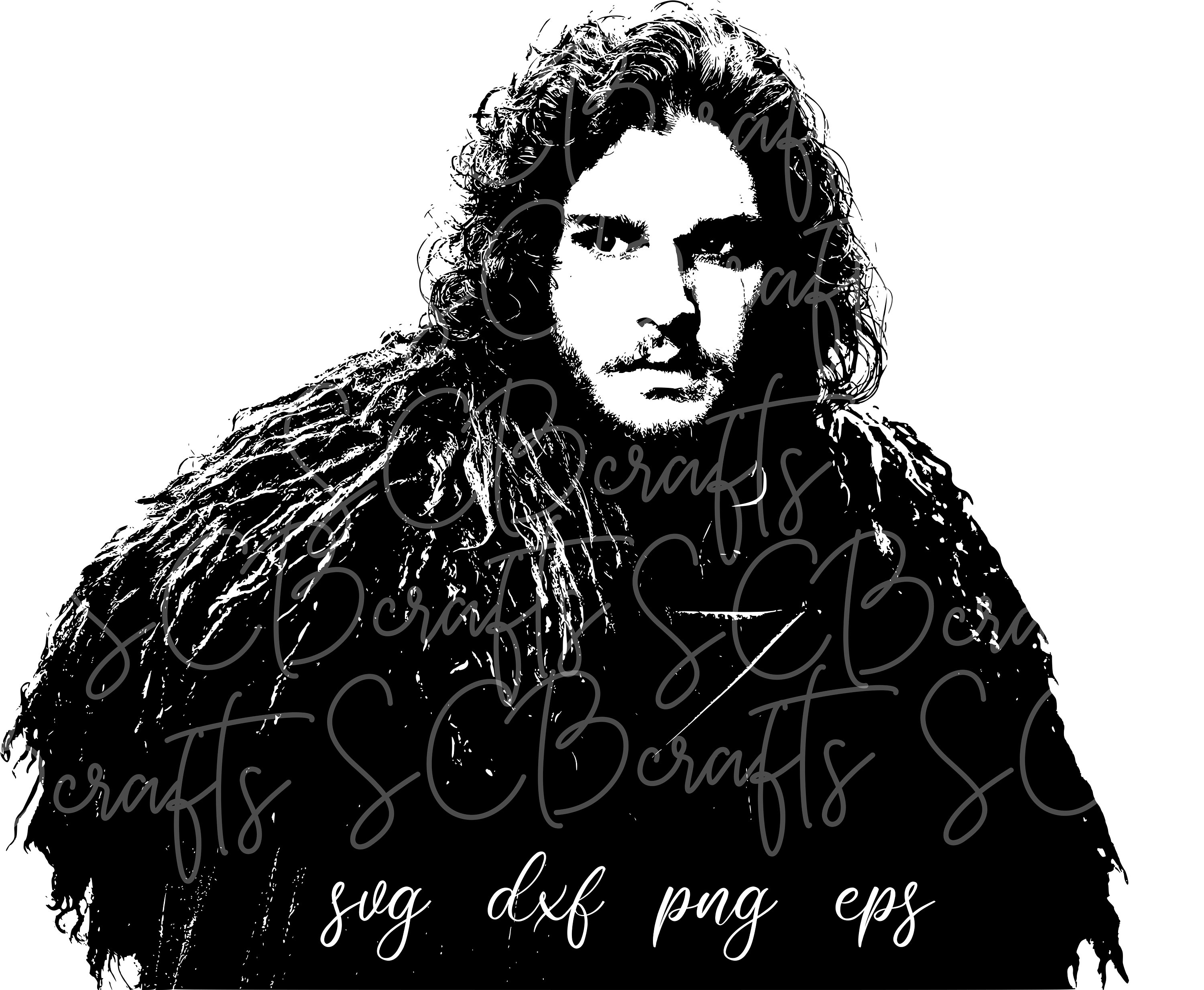 Jon Snow Svg Printable Design Cut File Cricut Cameo Silhouette Editable