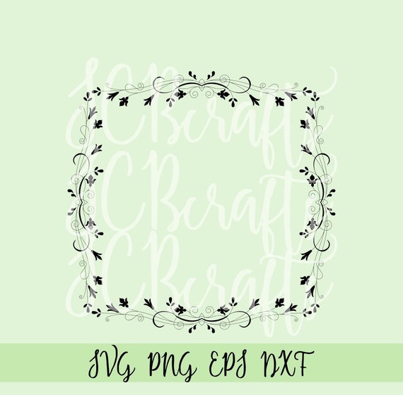 Download Flower Floral Vine Border Frame Svg File Printable Design Cut Etsy