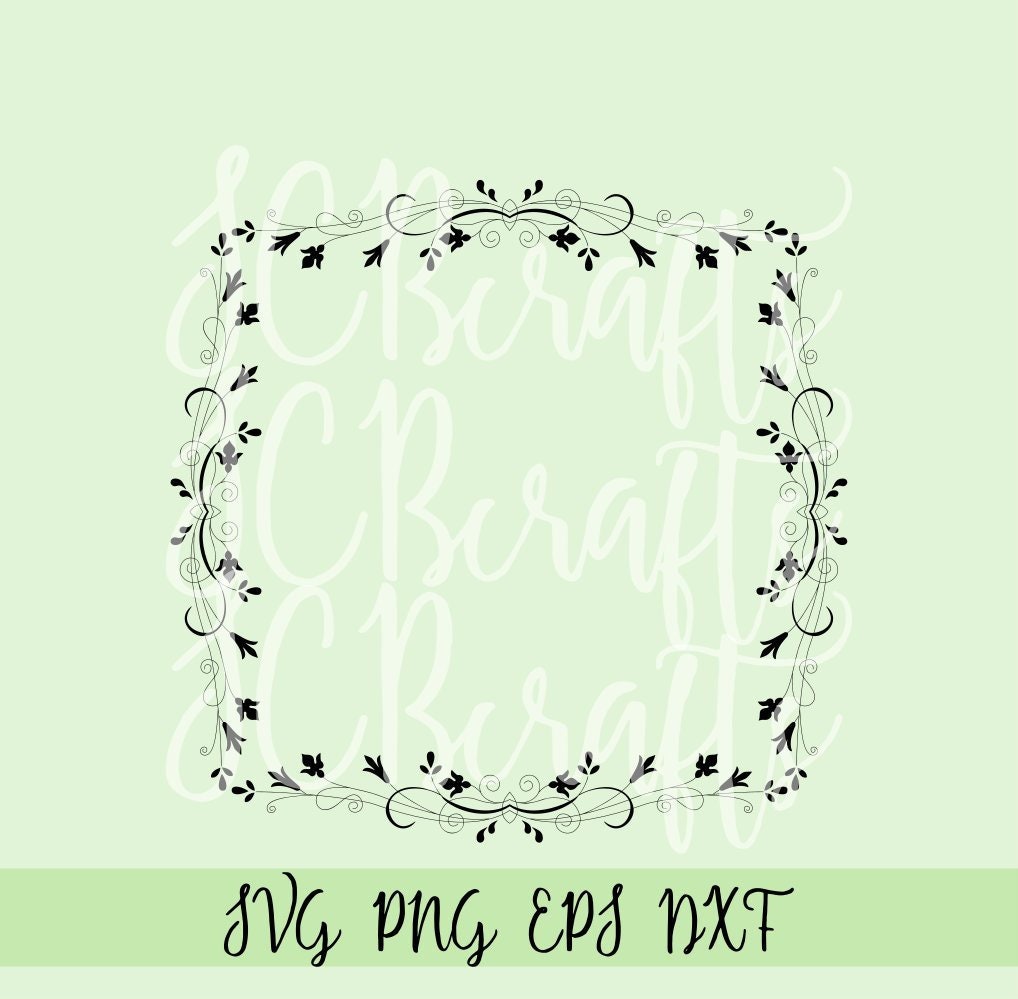 Download Flower Floral Vine Border Frame Svg File Printable Design Cut Etsy