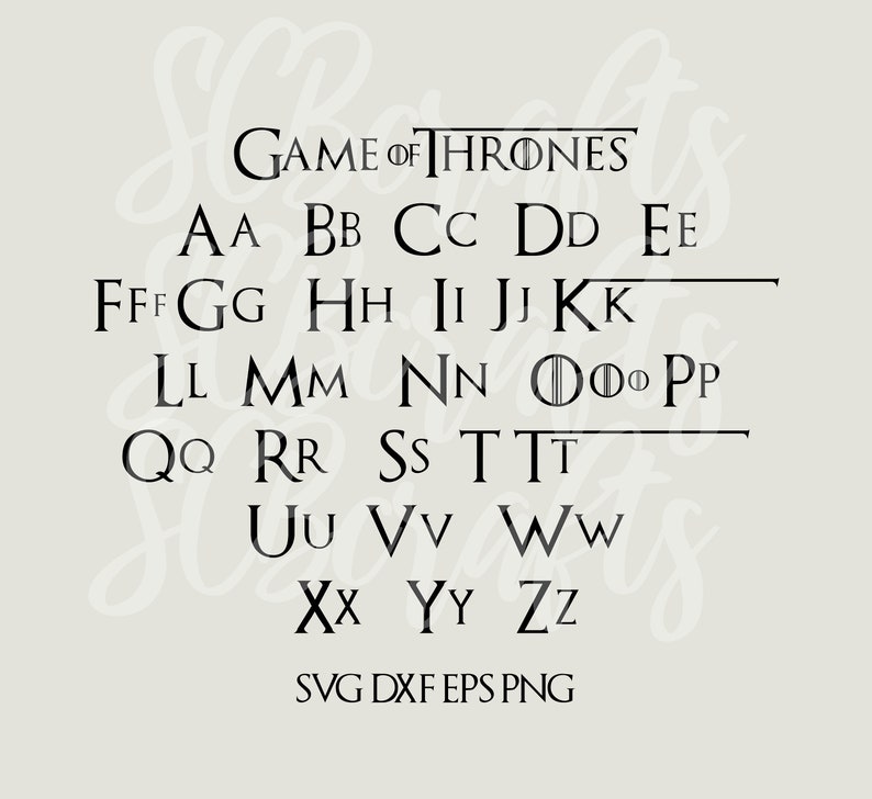 Game Of Thrones Font Svg Got Font Svg Png Eps Dxf Printable Etsy