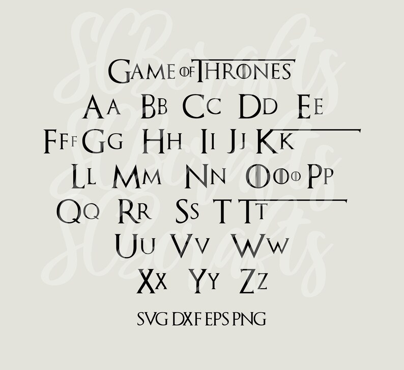 Game Of Thrones Font Svg Got Font Svg Png Eps Dxf Printable Etsy