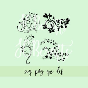 vines svg ivy svg bundle flower cut file cricut cameo editable printable vector design , png, eps, dxf clip art scrapbook embellishment