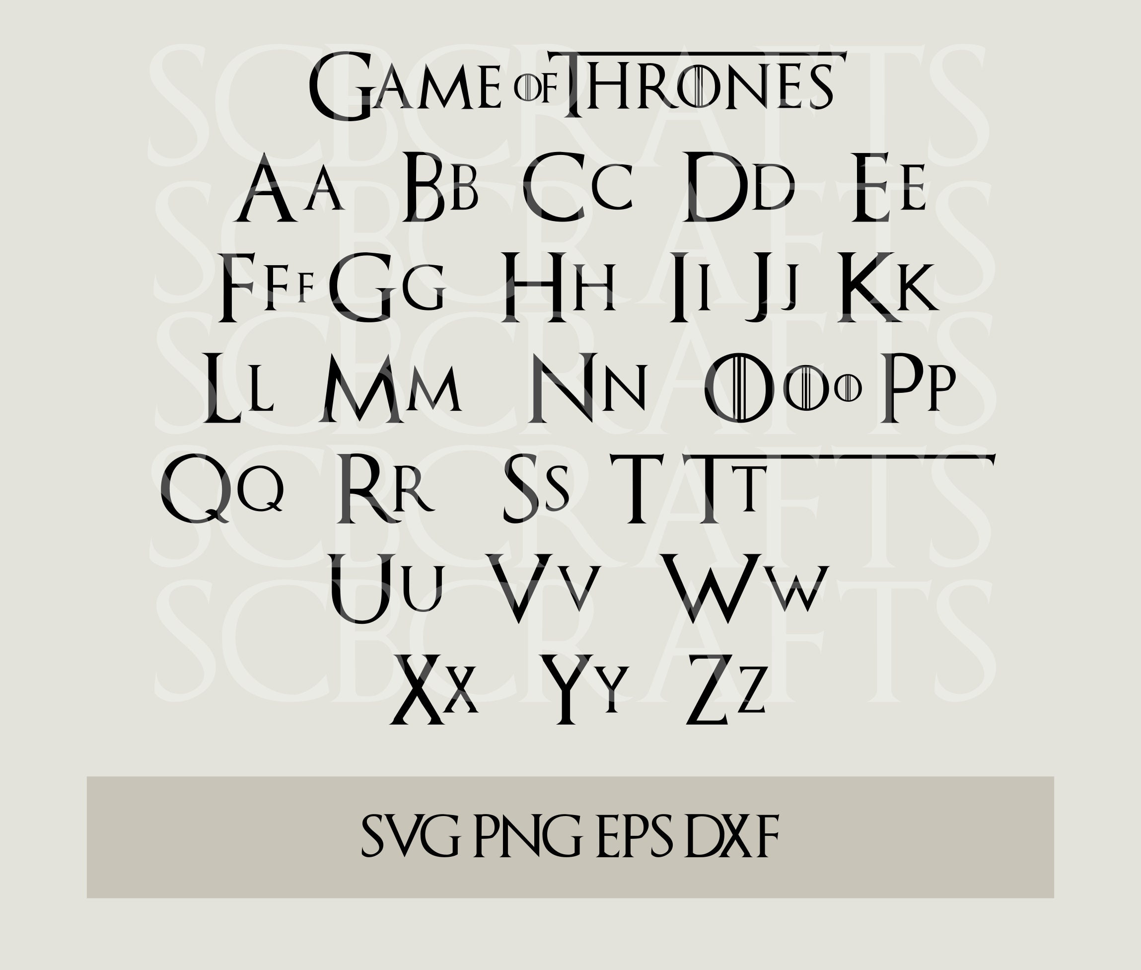free game of thrones alphabet fonts download