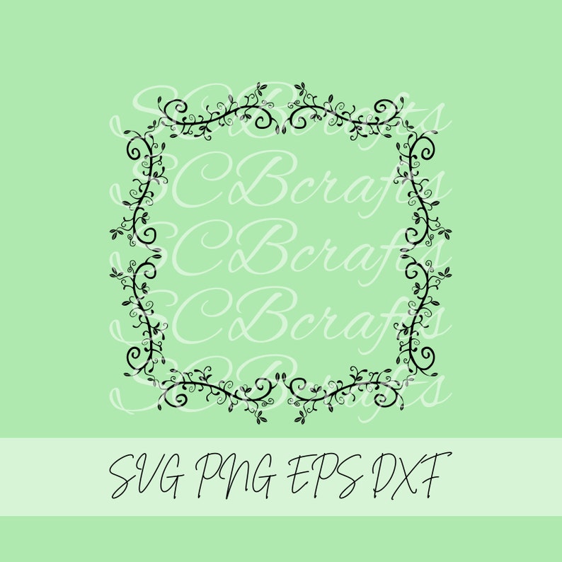 Download Vine leaf frame square border svg file printable design ...