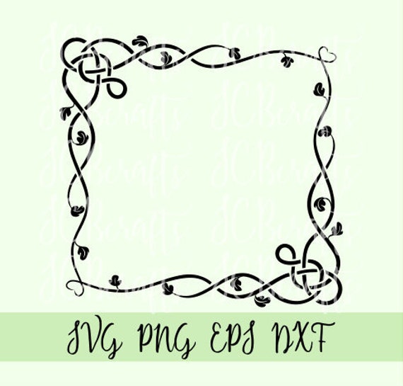 Download Vine Leaf Border Square Svg File Printable Design Cut File Etsy