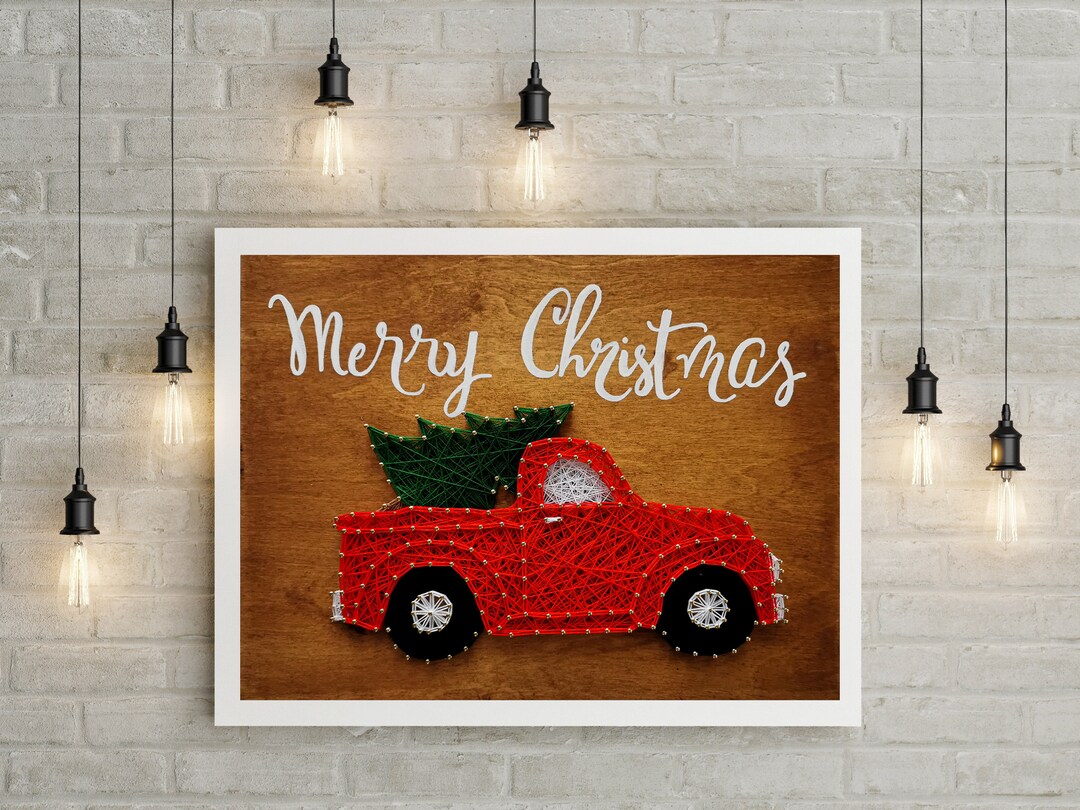 Christmas Truck String Art Template Kids String Art Pattern - Etsy