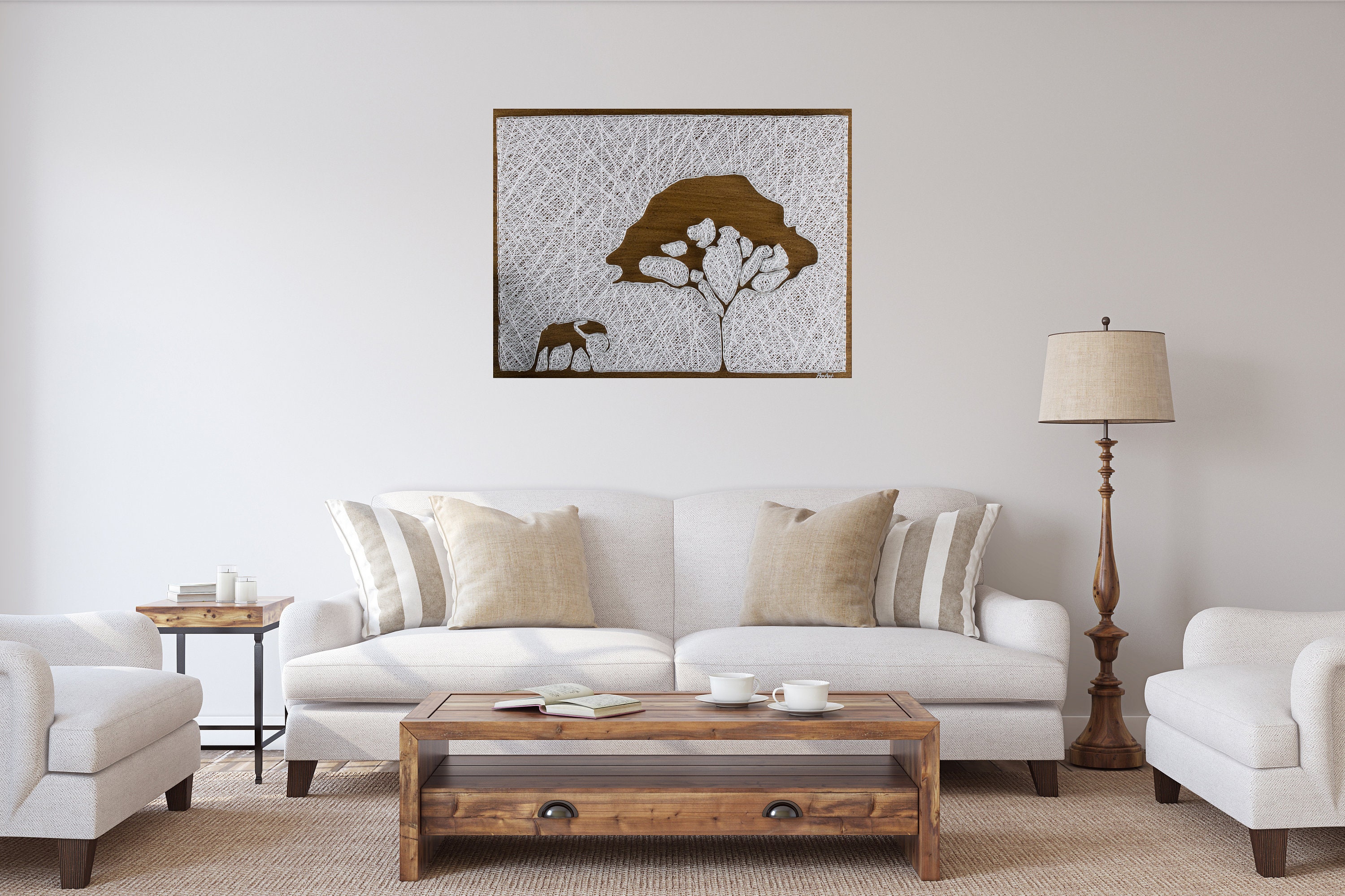 Safari String Art Patterns Printable, DIY Safari String Art Template, Elephant String Art