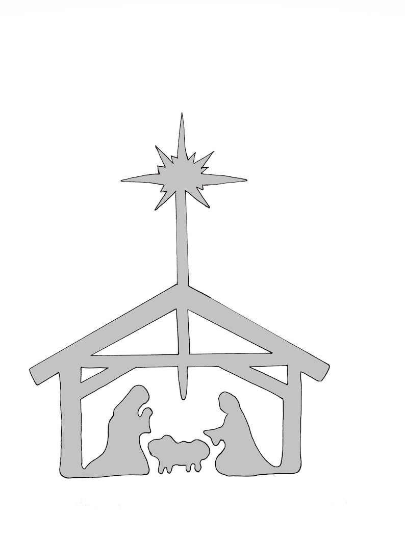 Nativity Set String Art Pattern Christmas String Art Etsy