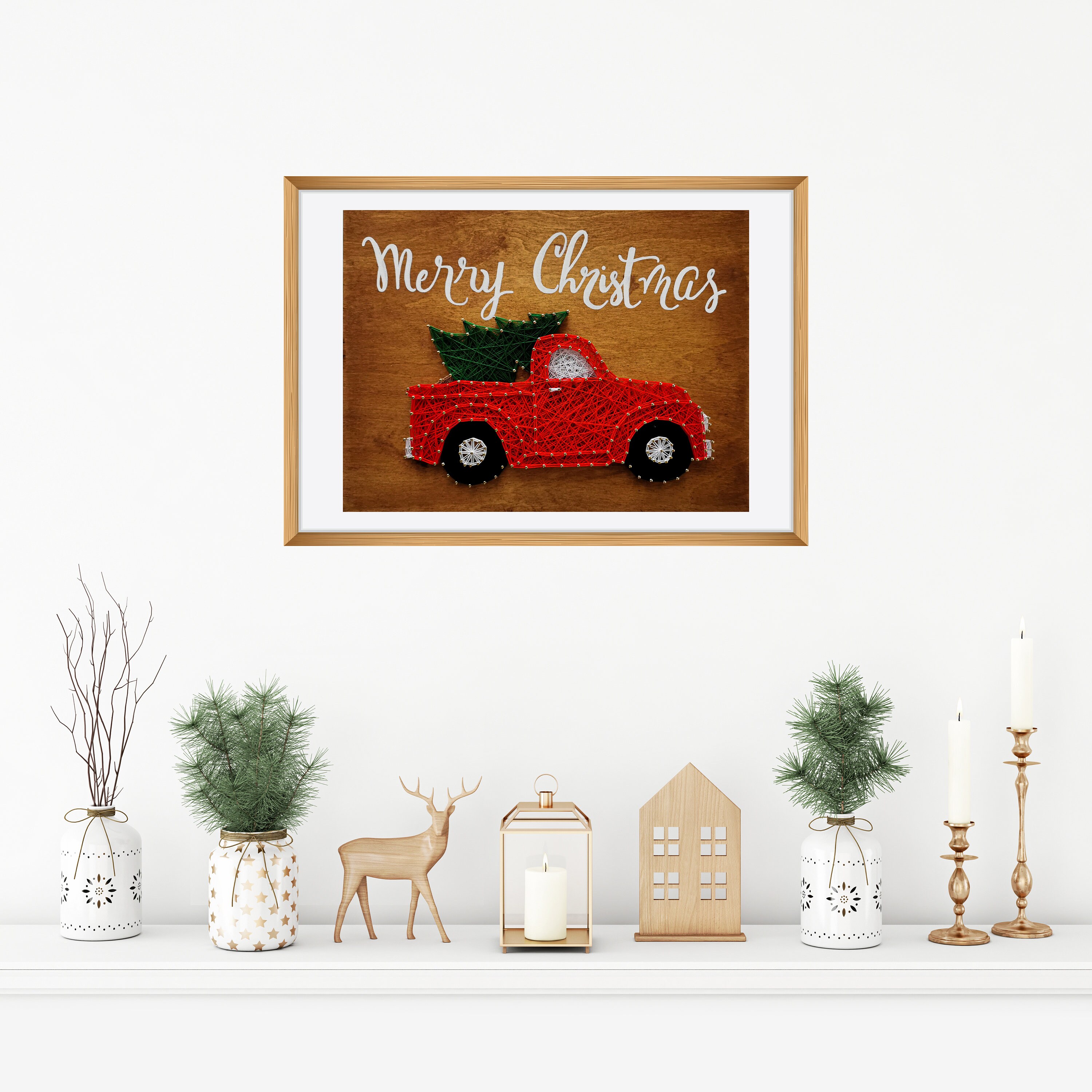 Christmas Truck String Art Template Kids String Art Pattern - Etsy