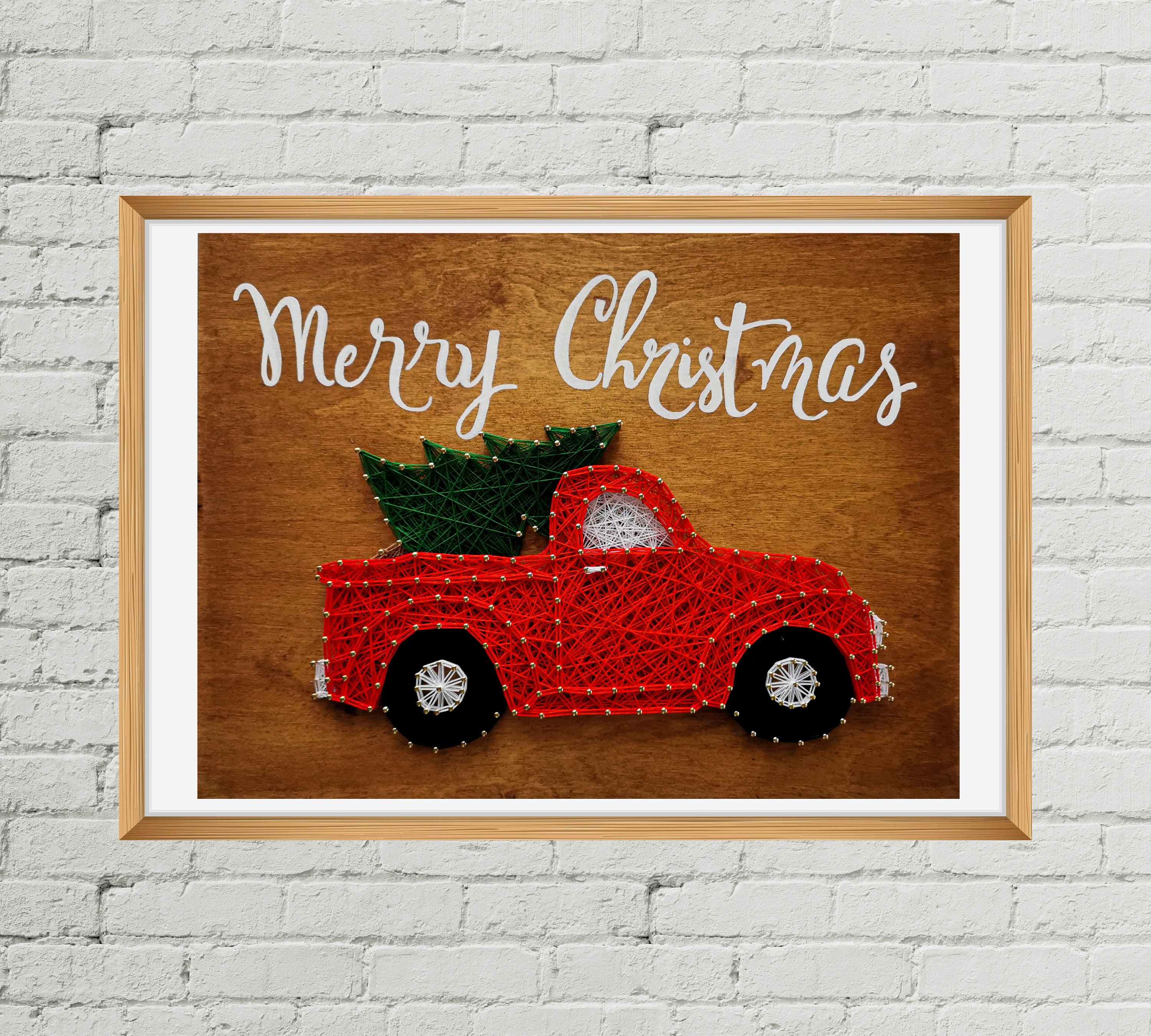 Christmas Truck String Art Template Kids String Art Pattern - Etsy