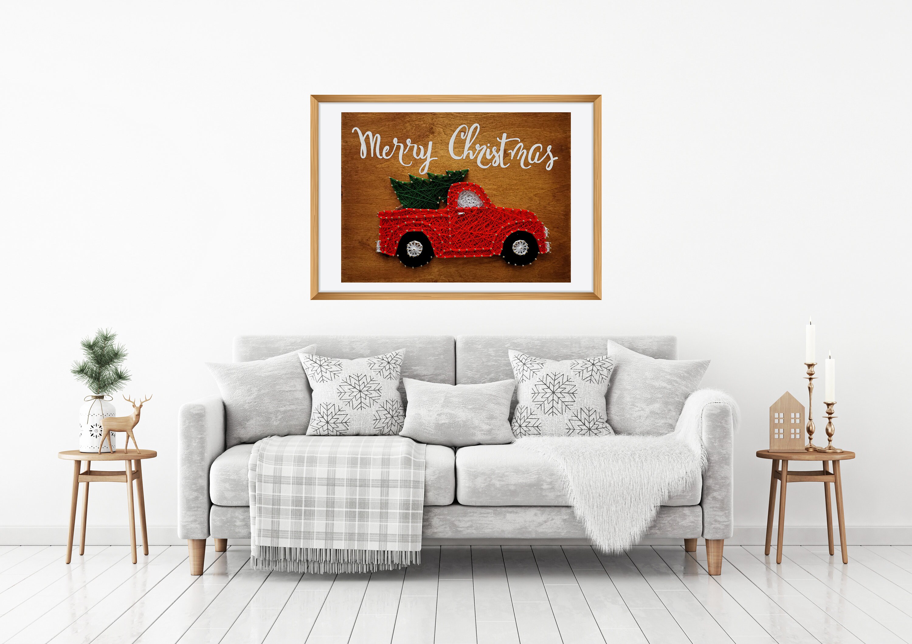 Christmas Truck String Art Template Kids String Art Pattern - Etsy