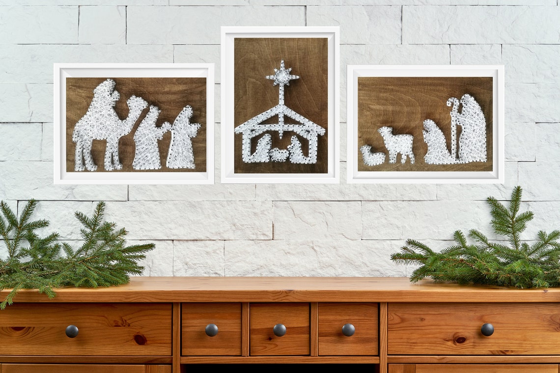 Nativity Set String Art Pattern Christmas String Art - Etsy
