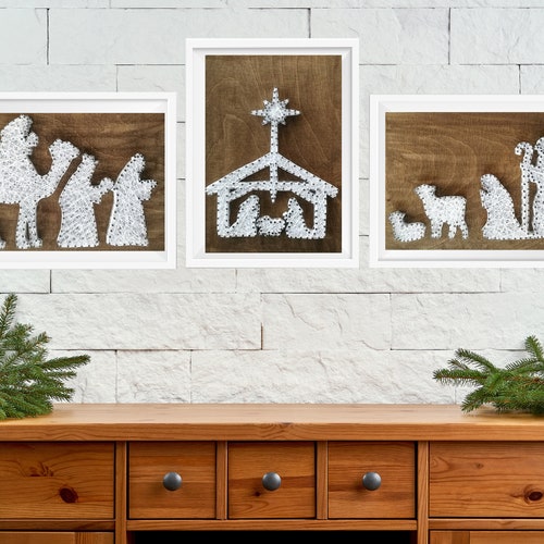 Nativity Set String Art Pattern Christmas String Art Etsy