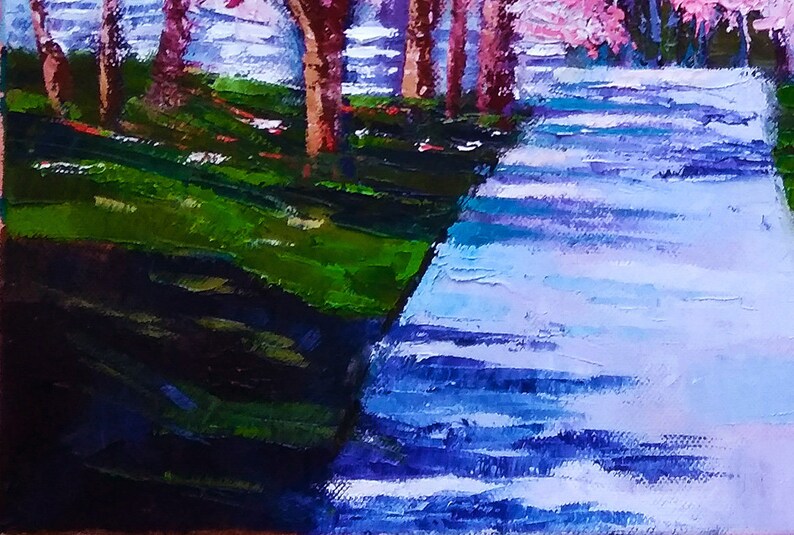 Vermont Painting Trees Original Art Cherry Blossom Nature