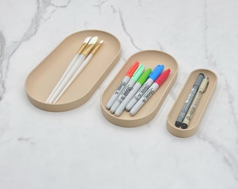 Organizer Trays - Set of 3 - Desk, Vanity, Bathroom - 14 Colors