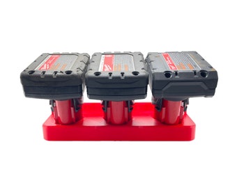Milwaukee M12 Battery Holder – Wall Mount, 3-Battery Organizer