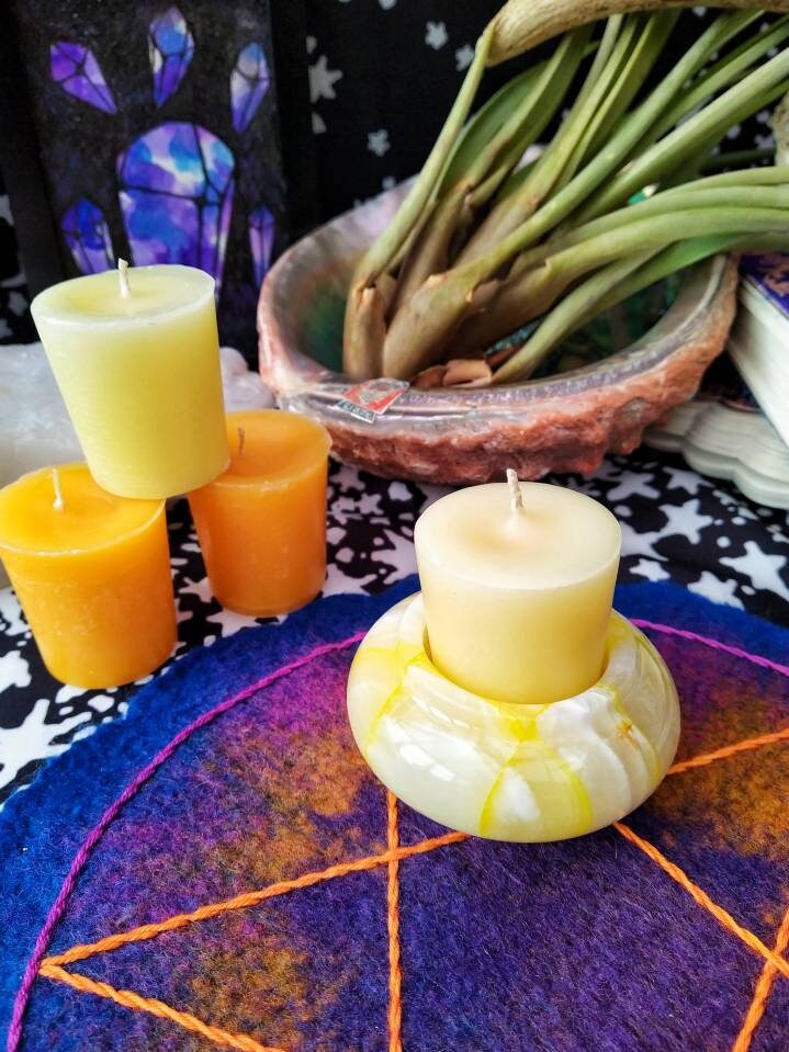 Onyx Candle Holder Gift Set white onyx banded onyx tea Etsy