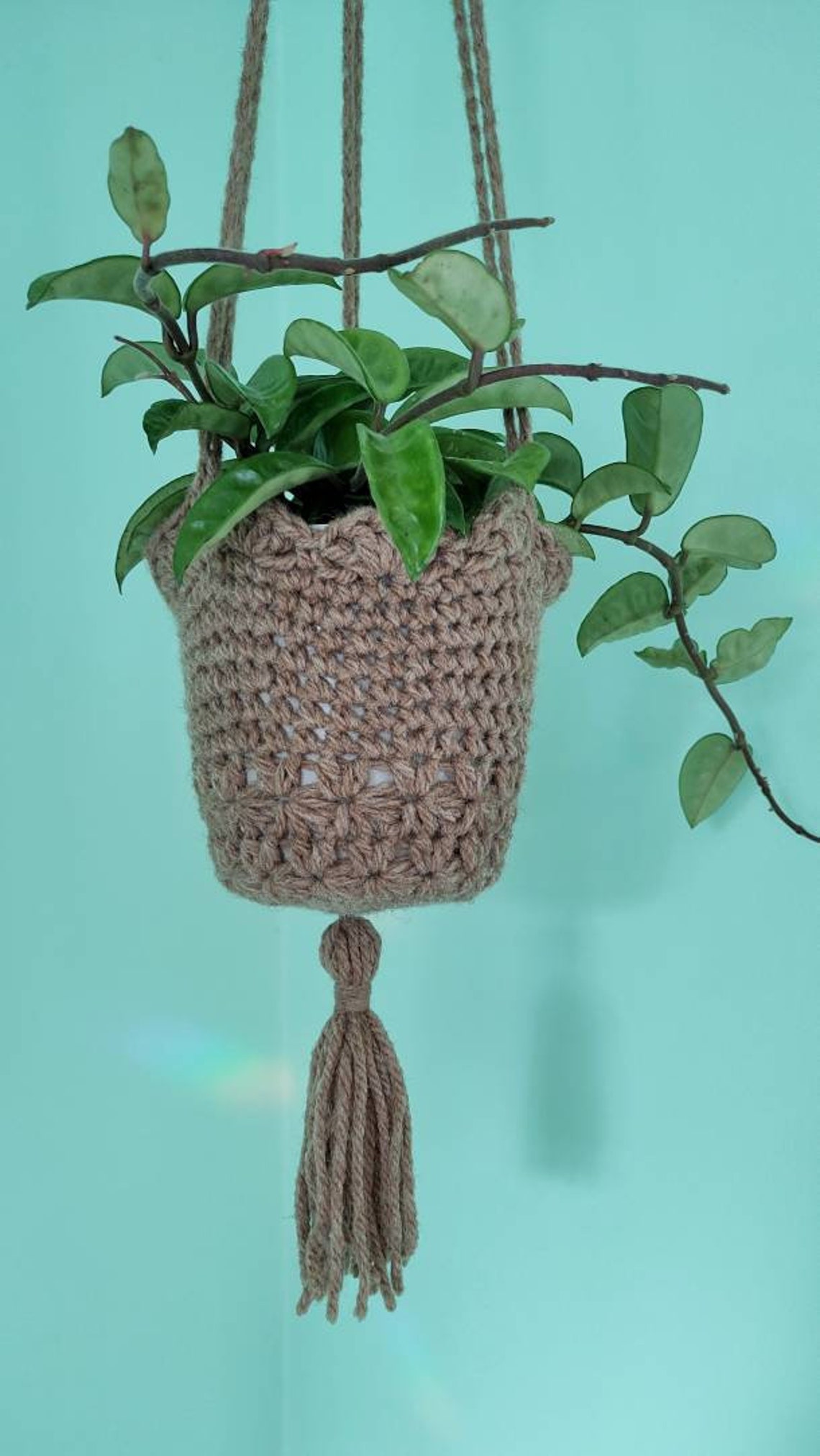 Crochet hanging plant holder hanging planter indoor plant Etsy