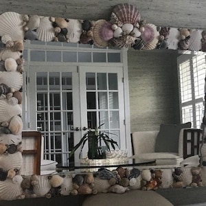 Colorful Custom Seashell Mirror