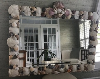 Colorful Custom Seashell Mirror