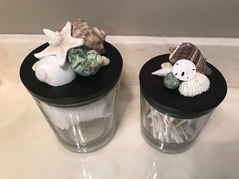 Seashell Accented Containers l Coastal Decor l Mother's Etsy