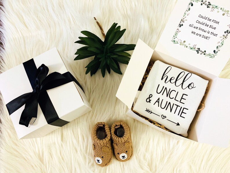 Hello Auntie Hello Uncle Announcement Pregnancy Announcement Etsy