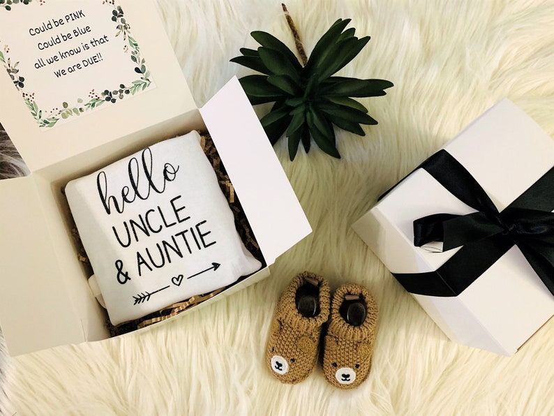 Hello Auntie Hello Uncle Announcement Pregnancy Announcement Etsy