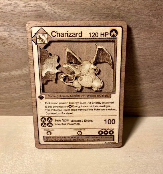 Charizard 3D Wooden Pokemon Card | Handcrafted Gift | Laser Engraved - Etsy