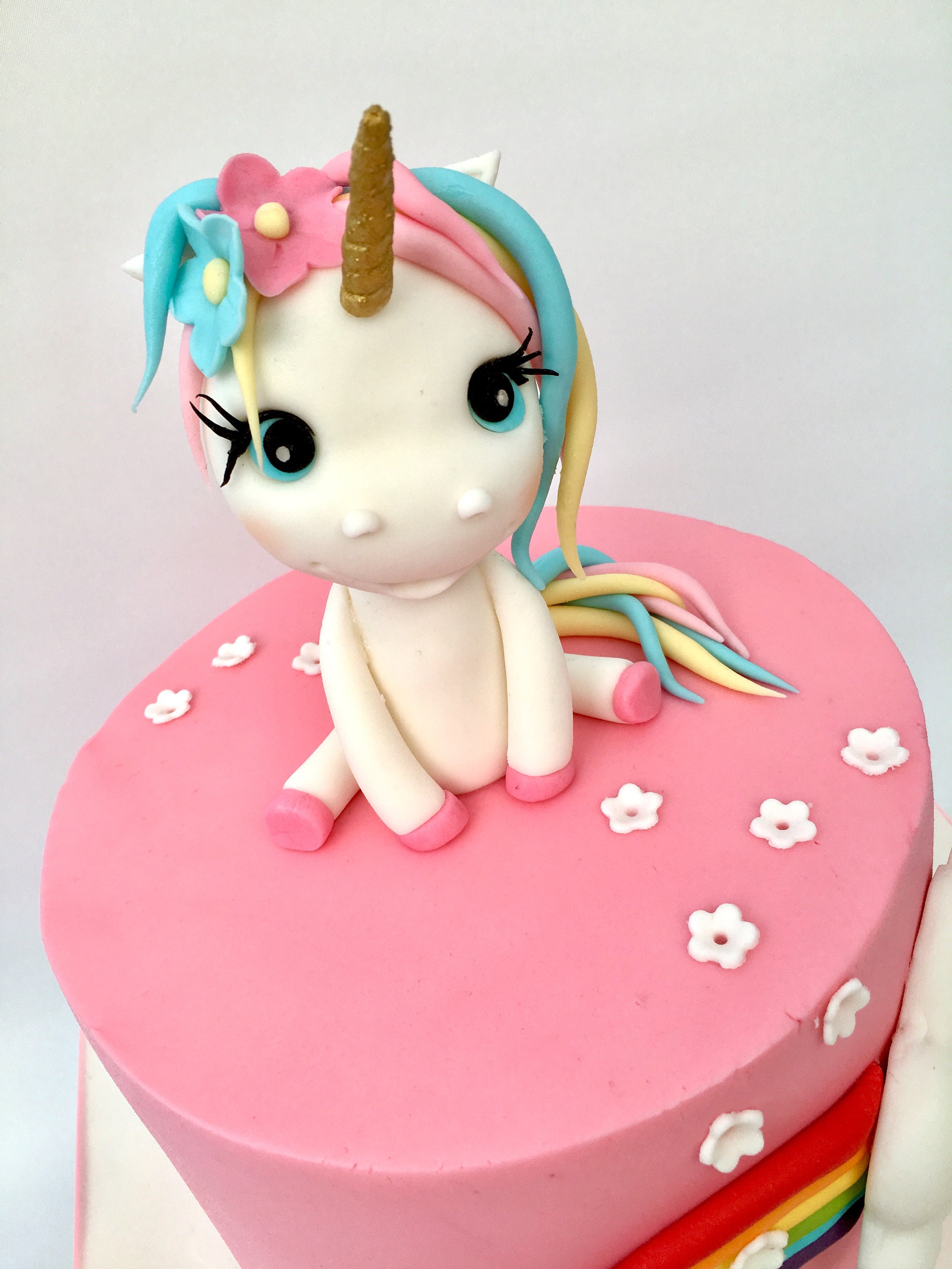 Unicorn edible handmade figurine cake topper Etsy