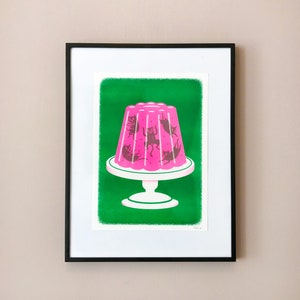 Jellycats Risograph print - Neon Pink and Green