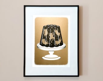 Jellycats Risograph print - Black and Gold