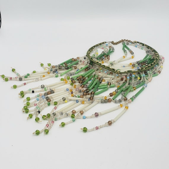 1920's BEADED LAMPSHADE NECKLACE - Flapper Neckla… - image 2