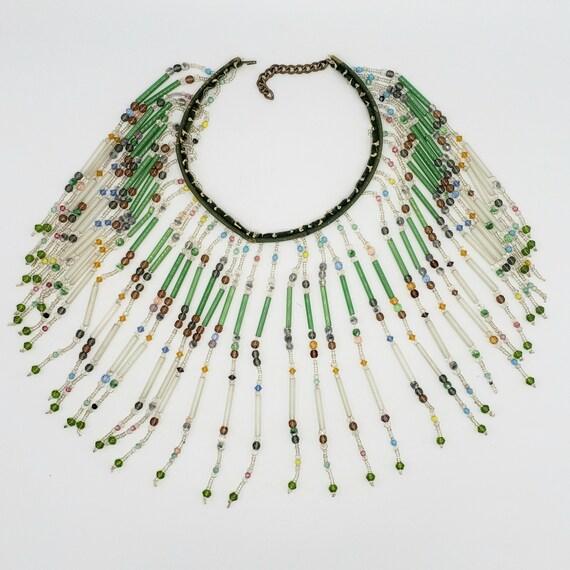 1920's BEADED LAMPSHADE NECKLACE - Flapper Neckla… - image 7