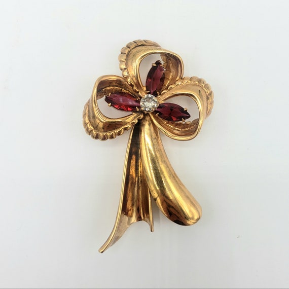 FRED A. BLOCK Bow Fur Clip - Fred Block Brooch - … - image 1