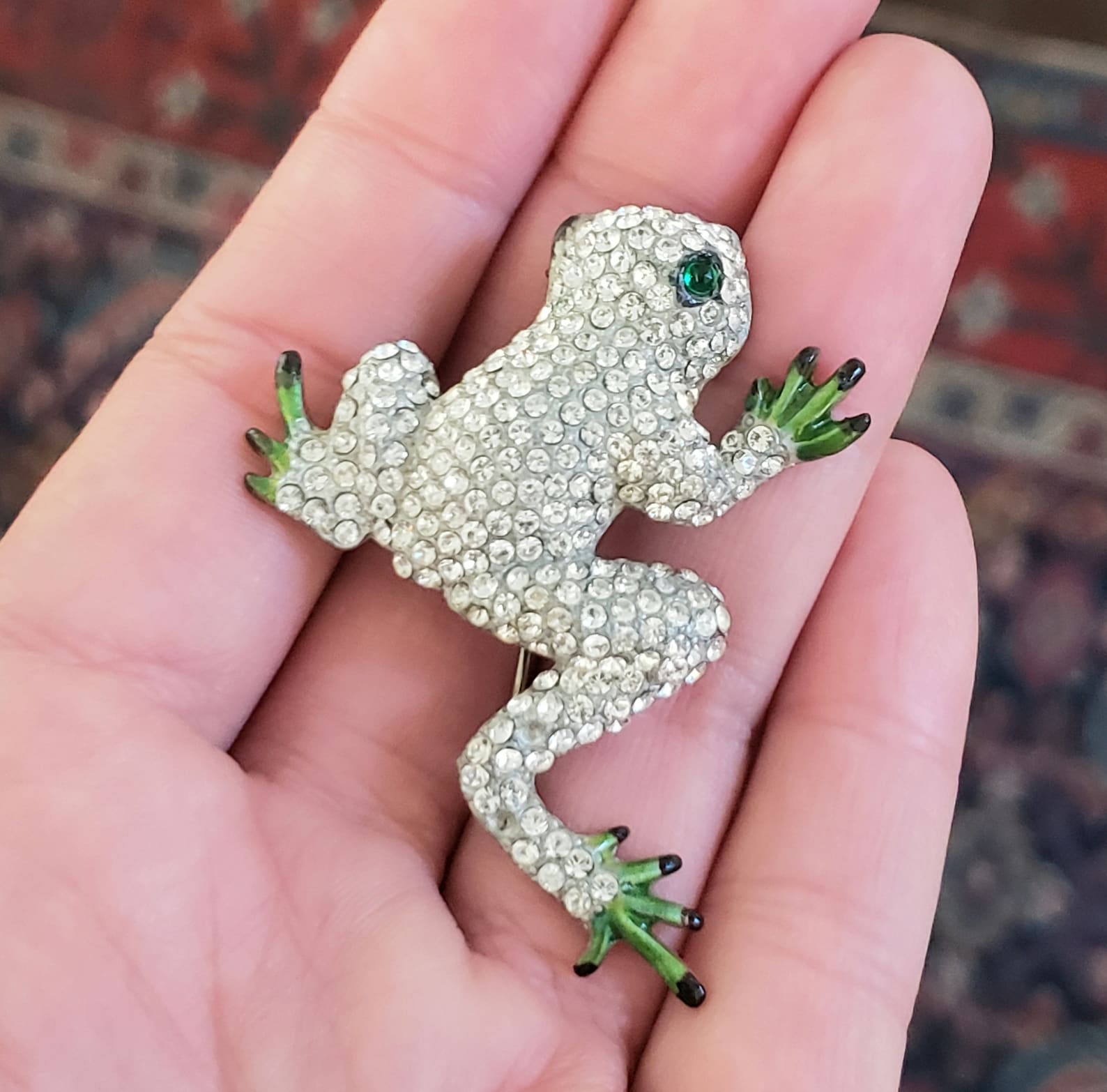 TARA PAVÉ FROG Pin Frog Figural Brooch Crystal Frog Pin Etsy