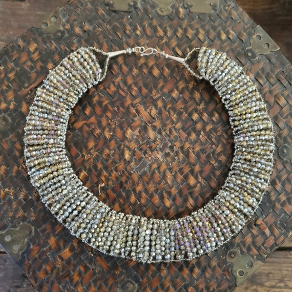 SMOKY AB Grey Purple Crystal Necklace - image 4