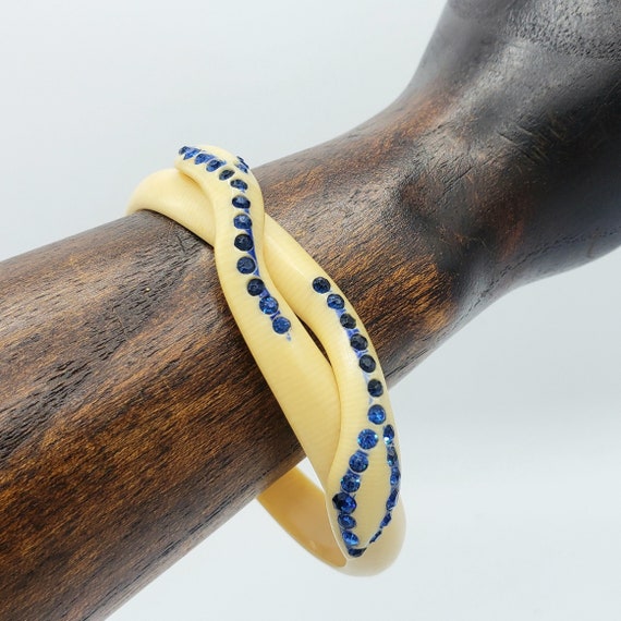 CELLULOID SNAKE Bracelet - Ivorine Celluloid Snak… - image 1