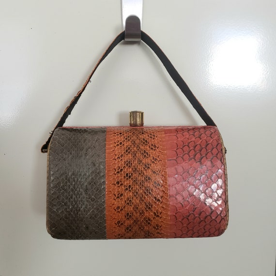 1940's Snake Skin Handbag - image 1