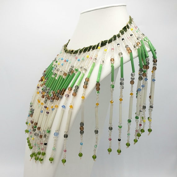 1920's BEADED LAMPSHADE NECKLACE - Flapper Neckla… - image 4