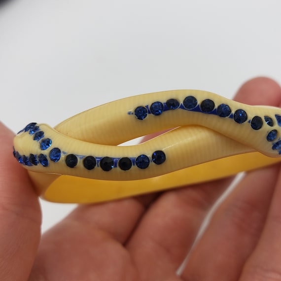 CELLULOID SNAKE Bracelet - Ivorine Celluloid Snak… - image 6