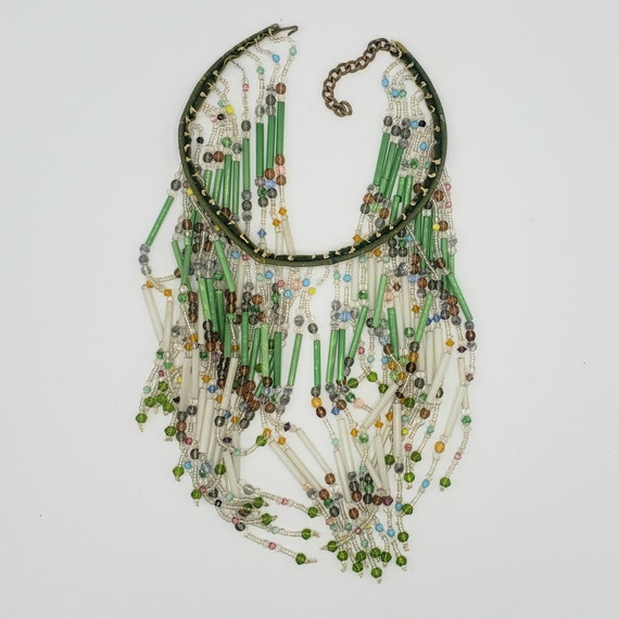 1920's BEADED LAMPSHADE NECKLACE - Flapper Neckla… - image 3